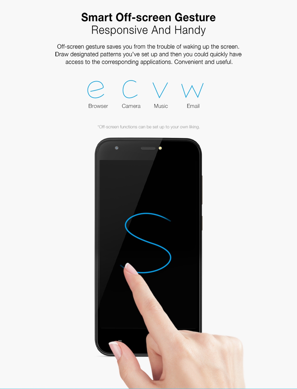 [HK Stock]Ulefone S7 5.0 Inch Smartphone HD Screen Dual Rear Camera 8GB MT6580A Quad Core Android 7.0 2500mAh Battery - Black