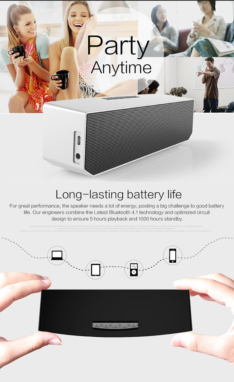 Bluedio BS-3 Mini Wireless Bluetooth V4.1 Speaker Stereo Music Surround - Black