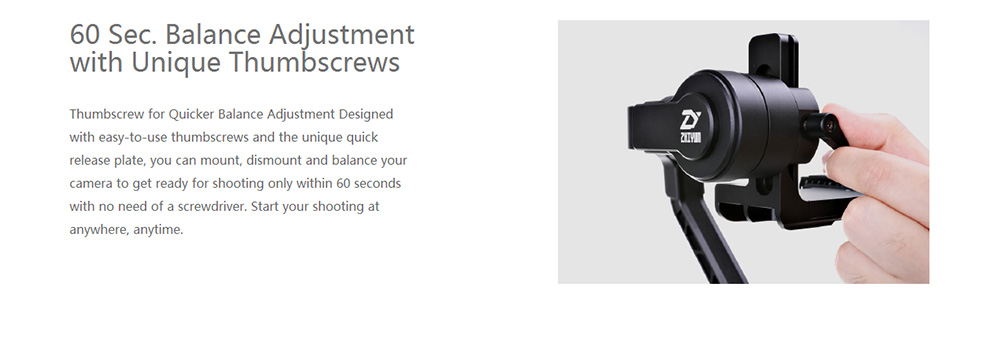 ZHIYUN Crane 2 3-Axis Brushless Handheld Stabilizer with Real-time Follow Focus - Black