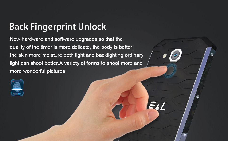[HK Stock]E&L S50 5.0 Inch Smartphone IP68 Waterproof HD Screen 3GB 32GB 13.0MP Cam MT6753 Octa Core Android 7.0 Touch ID OTG - Black