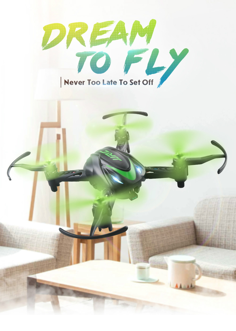 JJRC H48 Mini 2.4G 4CH 6Axis Gyro 3D Flips Dual Charing Modes RC Quadcopter RTF - Green