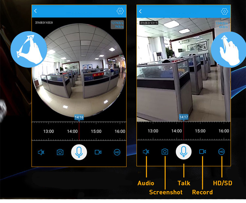 VESKYS Q1 960P WiFi IP Camera 1.3MP Dome 360 Degree Panaroma Fish-eye Lens Night Vision Baby Monitor APP Security Camera -White