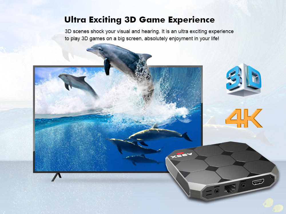 A95X R2 Android 7.1 KODI 17.3 2GB/16GB Amlogic S905W 4K TV BOX with IR Receiver WIFI LAN HDMI