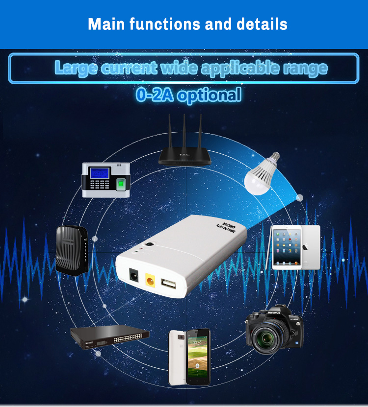 SKE GM312 Mini DC UPS 12V/2A and 5V/1A output 7800mAh Power Bank