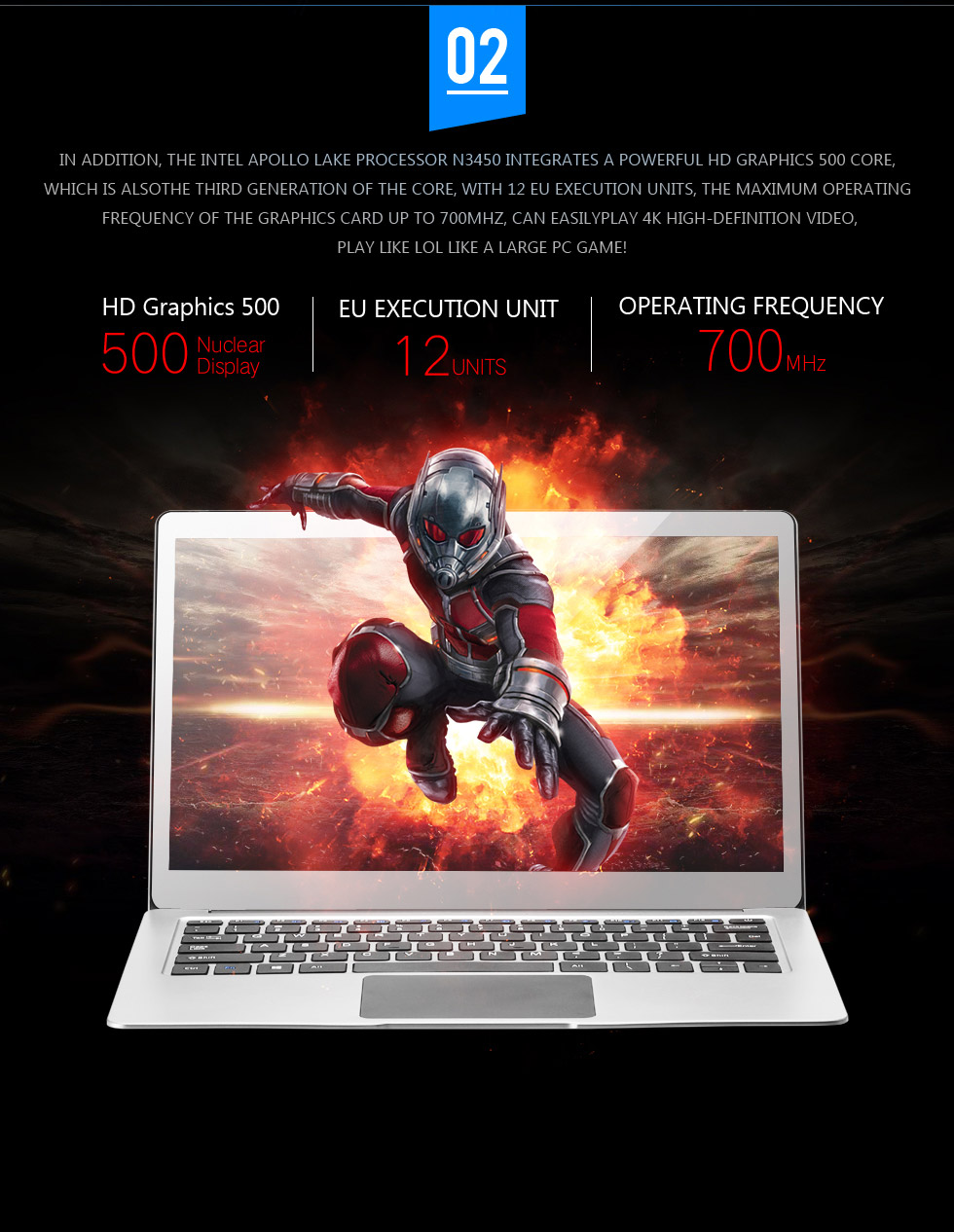PIPO W13 Notebook 13.3 inch Windows 10 4GB RAM 64GB ROM Intel Celeron N3450 Quad Core IPS 1920*1080 - Silver