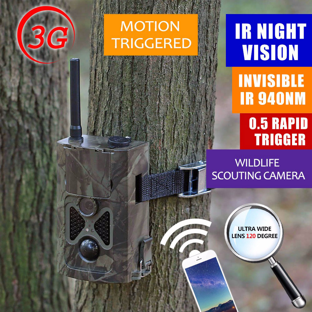 HC-550G Trail Hunting Camera Infrared Digital 3G Band MMS 12MP 120 Degrees Wide Angle European Band - Camouflage