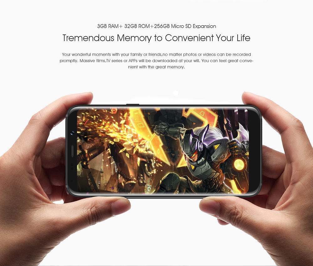 [HK Stock]BLUBOO S8 5.7 Inch Smartphone 18:9 Full Screen 3GB 32GB MTK6750T Octa Core Dual Rear Camera Android 7.0 Touch ID 3450mAh - Gold