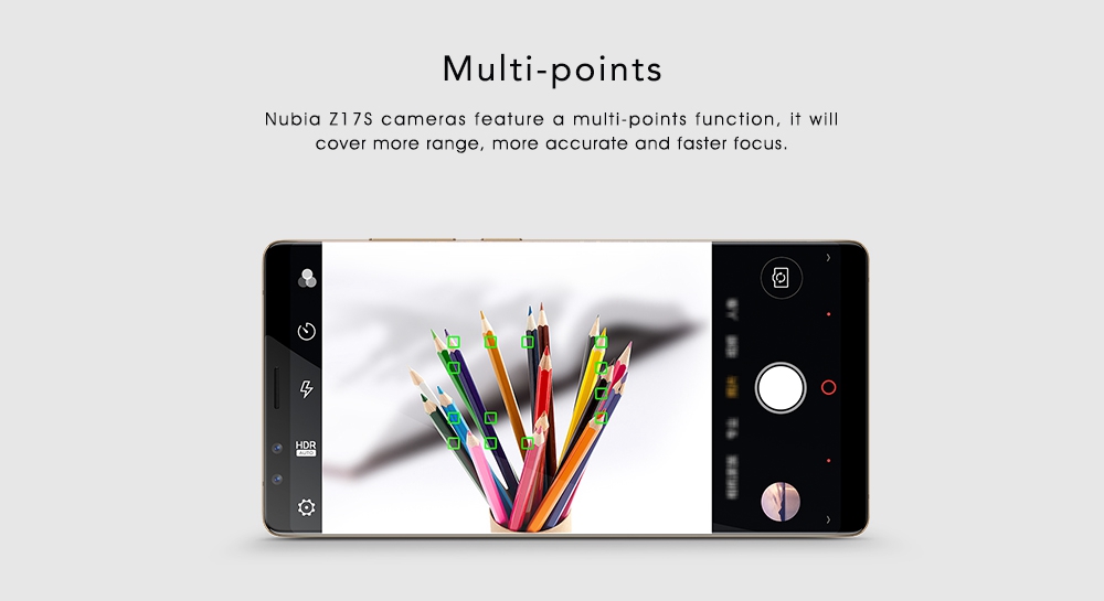 ZTE Nubia Z17S 5.73 Inch 4G LTE Smartphone Snapdragon 835 Octa Core 6GB 64GB Four Cameras Android 7.1 NFC Type-C 26W Flash Charge - Black Gold