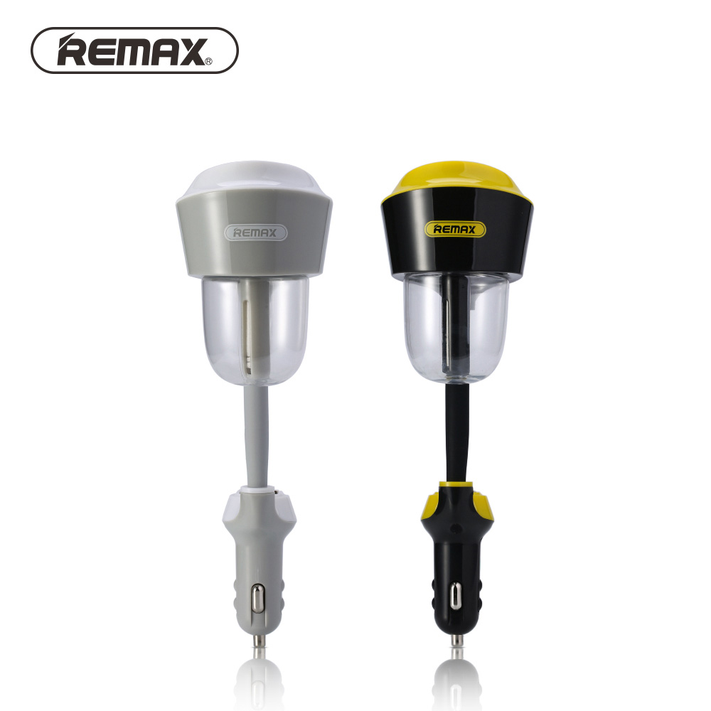 Remax RT-C01 Car Charger Fragrance Humidifier Set with 5V 2.1A Dual USB Charging Ports - Black + Yellow