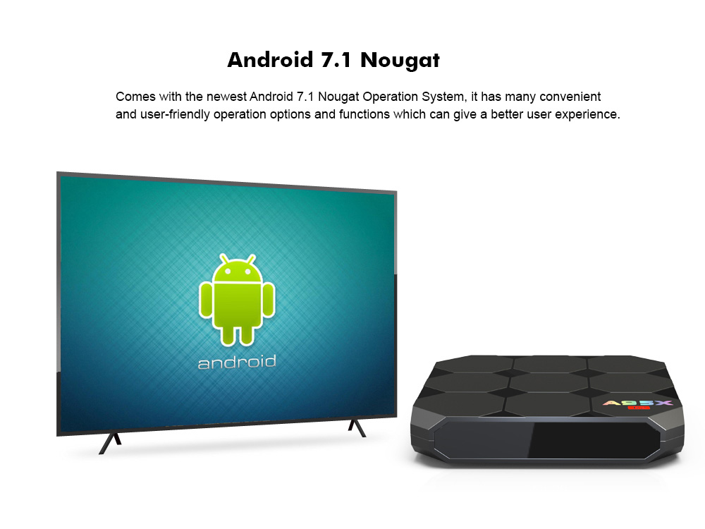 A95X R2 Android 7.1 KODI 17.3 2GB/16GB Amlogic S905W 4K TV BOX with IR Receiver WIFI LAN HDMI