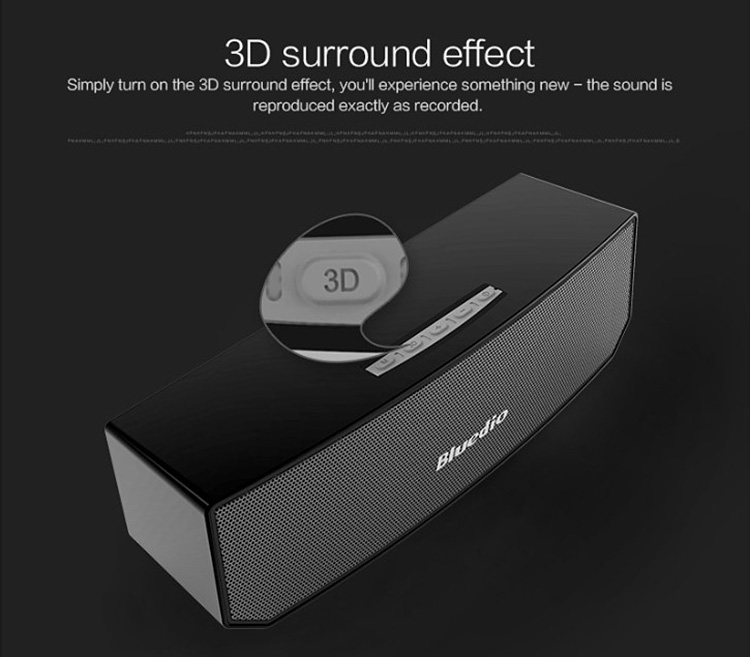 Bluedio BS-3 Mini Wireless Bluetooth V4.1 Speaker Stereo Music Surround - Black