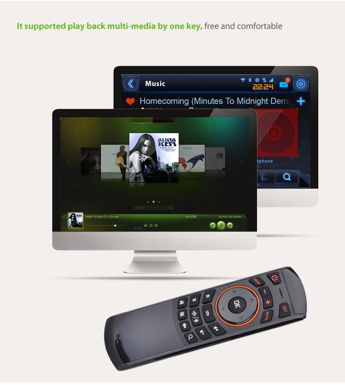 X6 6-Axis Gyro 2.4G Air Mouse Wireless QWERTY Keyboard with IR Learning for Android/Windows/Mac OS/Linux Systems - Black