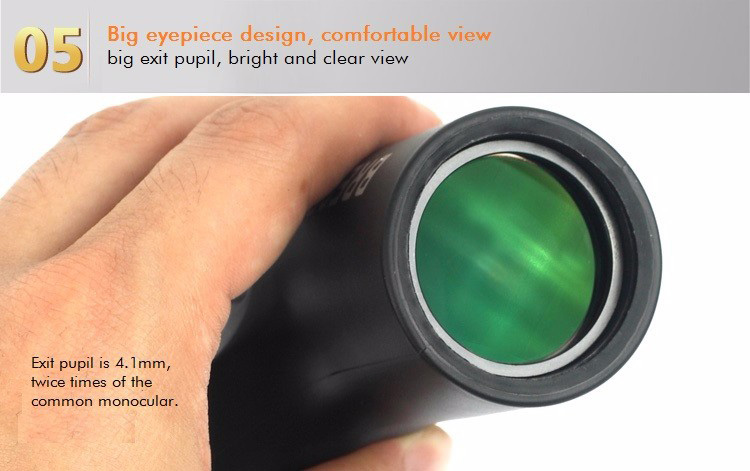 SUNCORE 10014 8x30 Monocular Telescope With Tripod Waterproof BAK-4 Prisms Clear Vision - Black