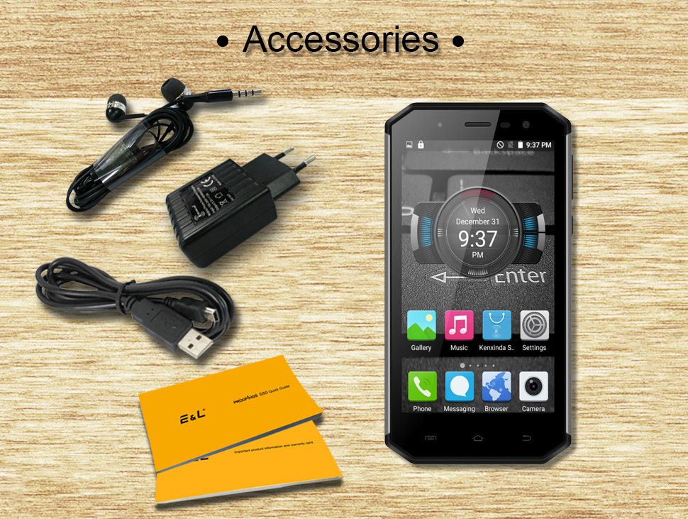 [HK Stock]E&L S50 5.0 Inch Smartphone IP68 Waterproof HD Screen 3GB 32GB 13.0MP Cam MT6753 Octa Core Android 7.0 Touch ID OTG - Black