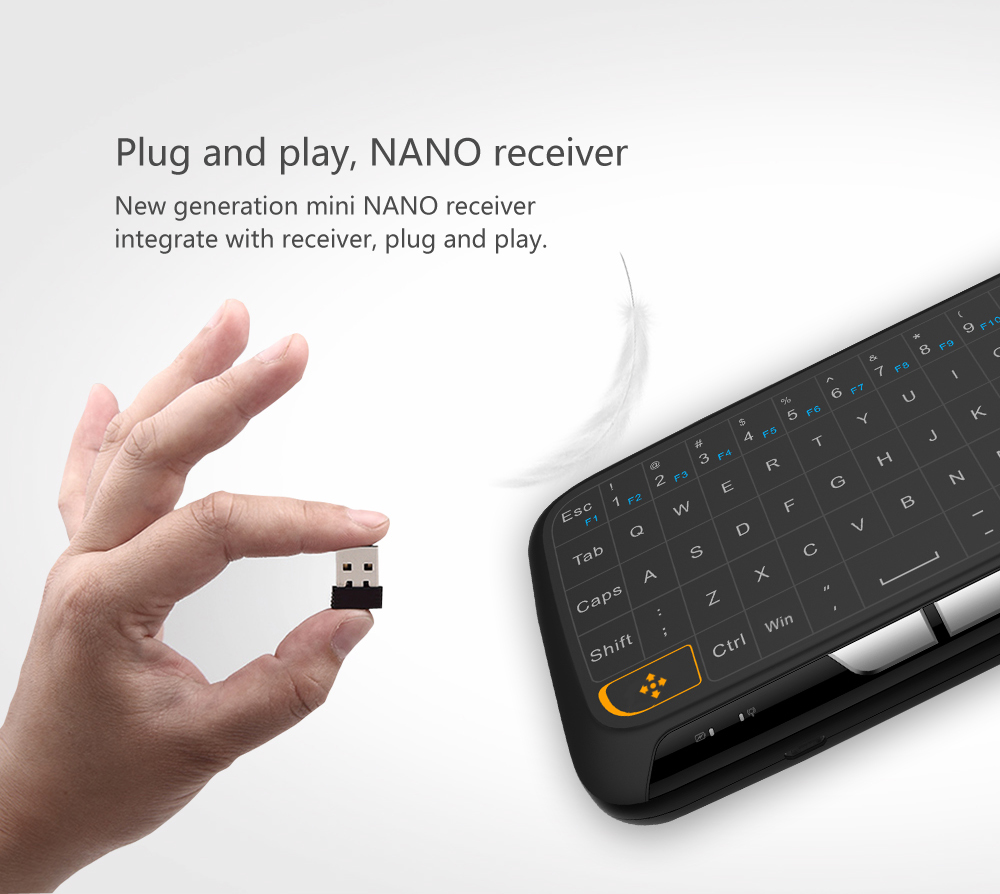 H18 Full Touchpad Mini Wireless Keyboard 2.4GHz Air Mouse for TV Box Pad IPTV PC HTPC HD Player