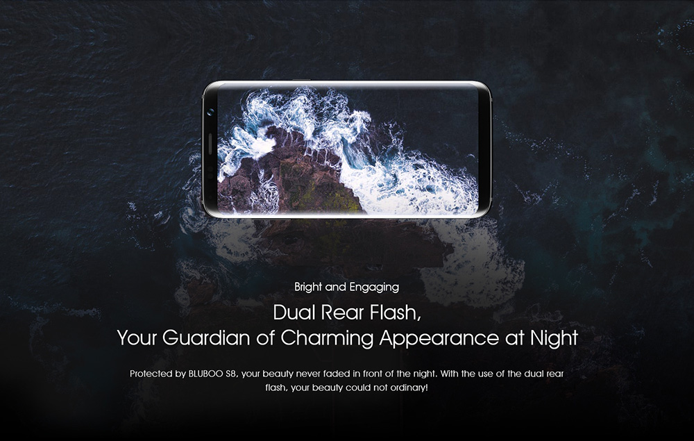 [HK Stock]BLUBOO S8 5.7 Inch Smartphone 18:9 Full Screen 3GB 32GB MTK6750T Octa Core Dual Rear Camera Android 7.0 Touch ID 3450mAh - Gold