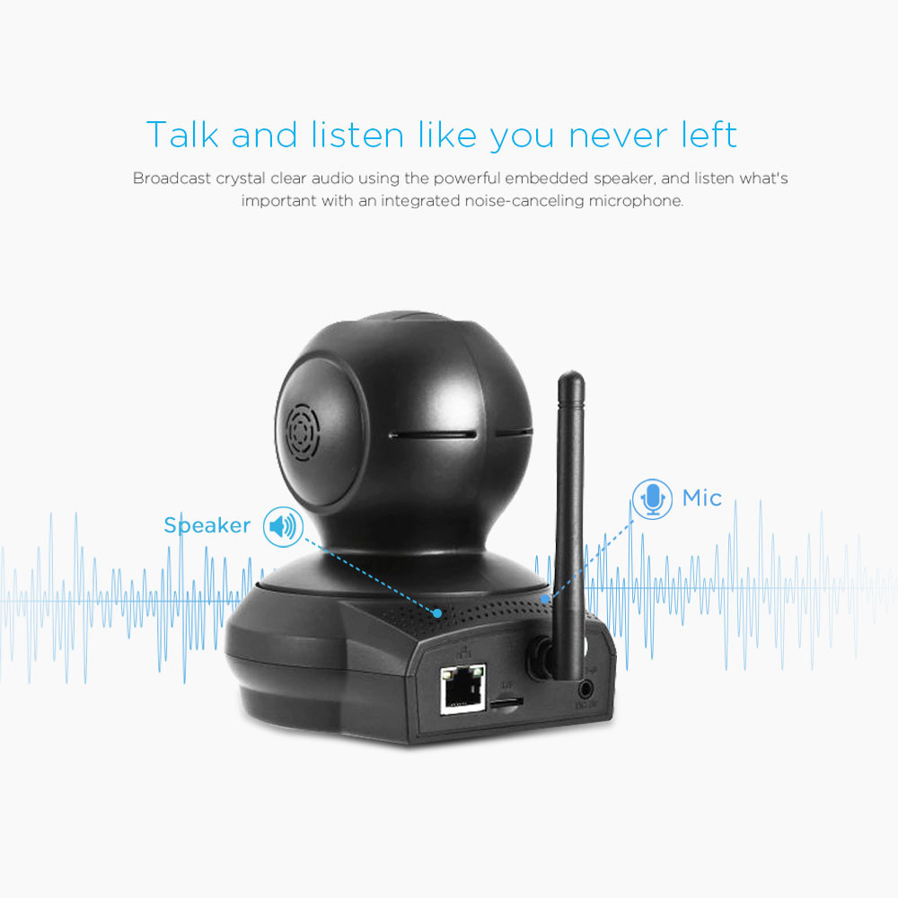 Sricam SP019 WiFi 1080P IP Camera H.264 2.0MP Motion Detection P2P TF Card Security Camera -Black