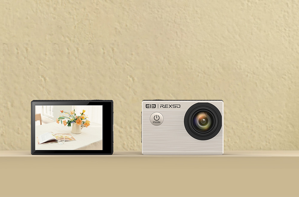 [HK Stock] Elephone REXSO Explorer X Allwinner V3 2.0 Inch Display Action Camera 4K 30FPS WiFi 170 Degree Wide Angle Diving Camera - Champagne Gold