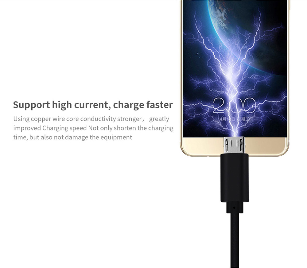 Yaomaisi USB Type-C to Micro USB 1m Data Charging Cable for Tablet PC Smartphones - Black