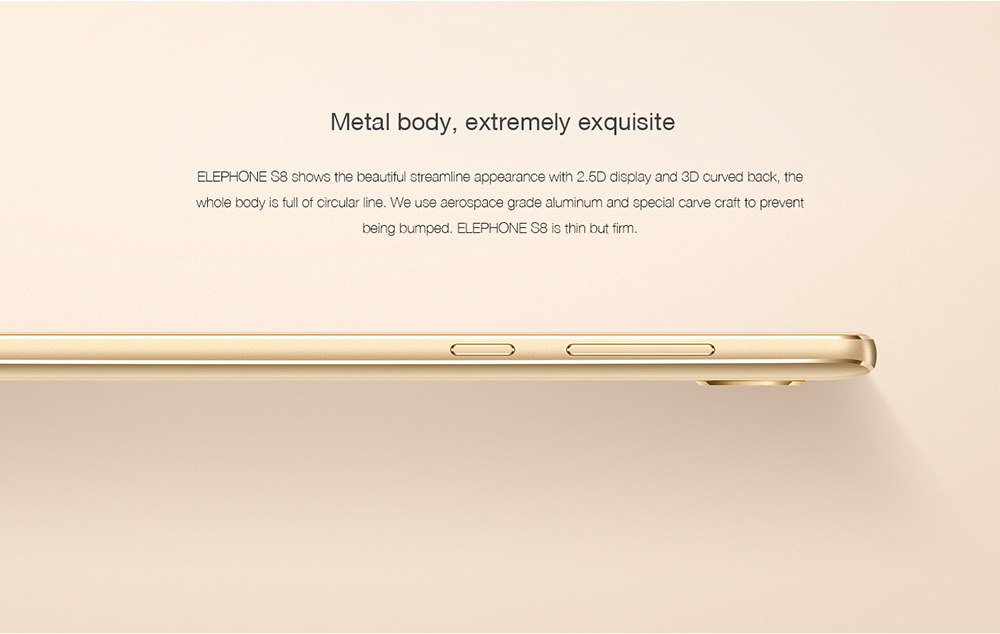 [HK Store]Elephone S8 6.0 Inch 4G LTE Smartphone 2K Full Screen Display Helio X25 Deca Core 4GB 64GB 21.0MP Cam Android 7.1 Touch ID 4000mAh  Qiuck Charge 3D Curved Glass Body - Black