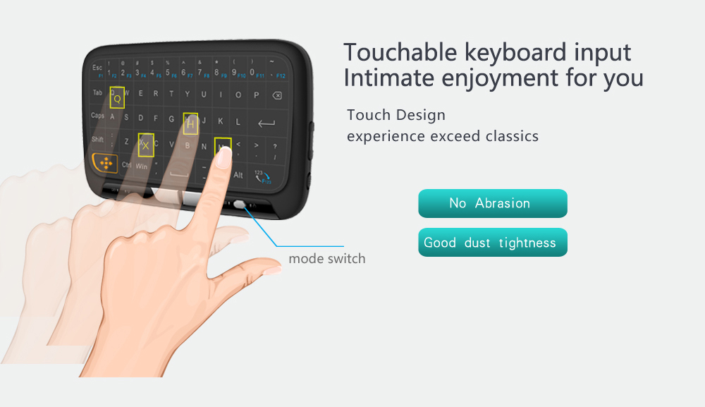 H18 Full Touchpad Mini Wireless Keyboard 2.4GHz Air Mouse for TV Box Pad IPTV PC HTPC HD Player