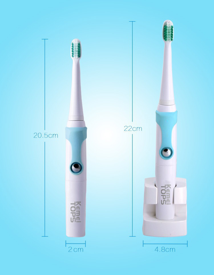 Kemei KM-907 Ultrasonic Electric Toothbrush Rechargeable IPX7 Waterproof -Blue