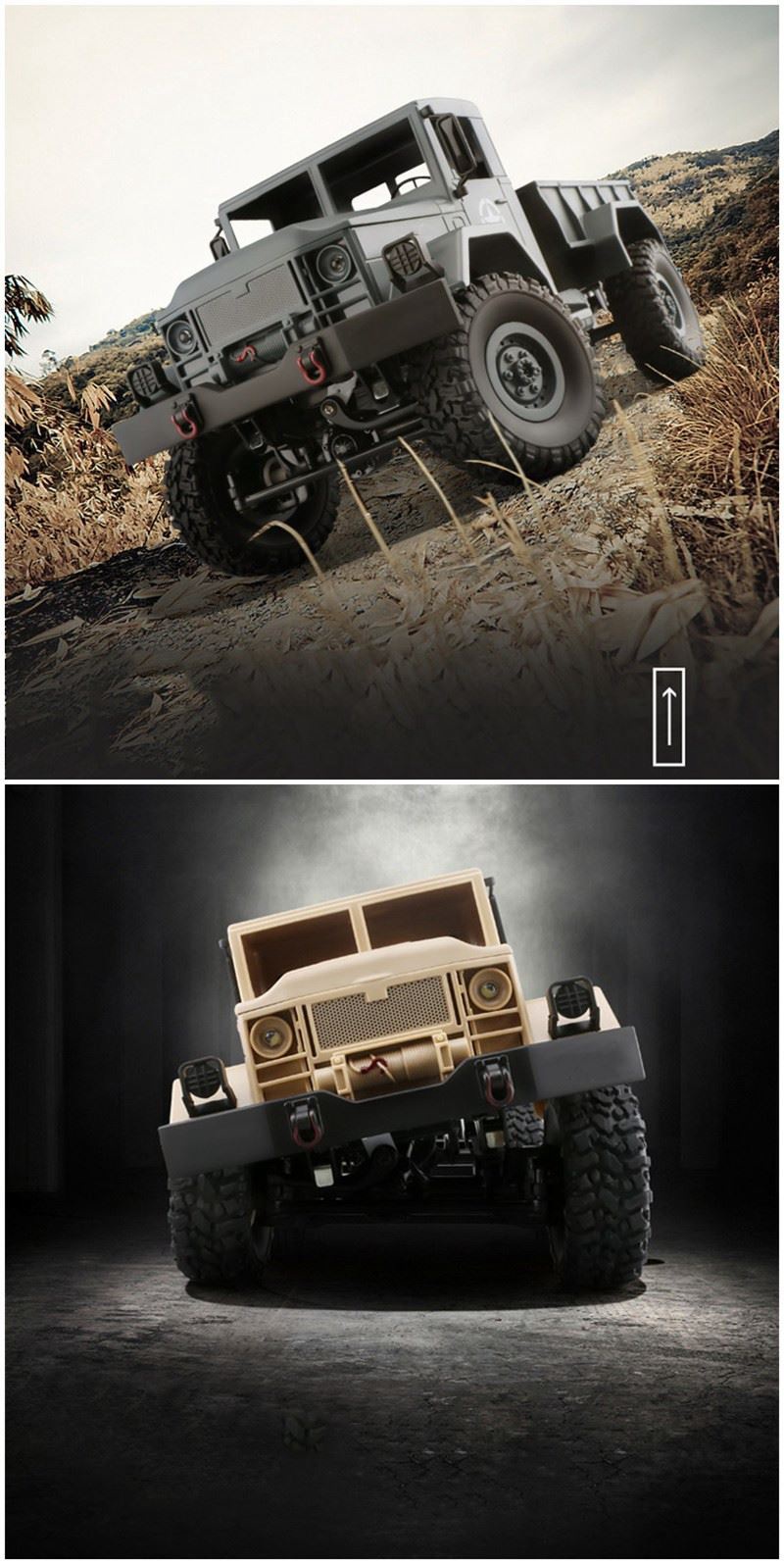 WPL WPLB-1 1/16 2.4G 4WD Off Road RC Crawler with LED Light RTR - Army Green