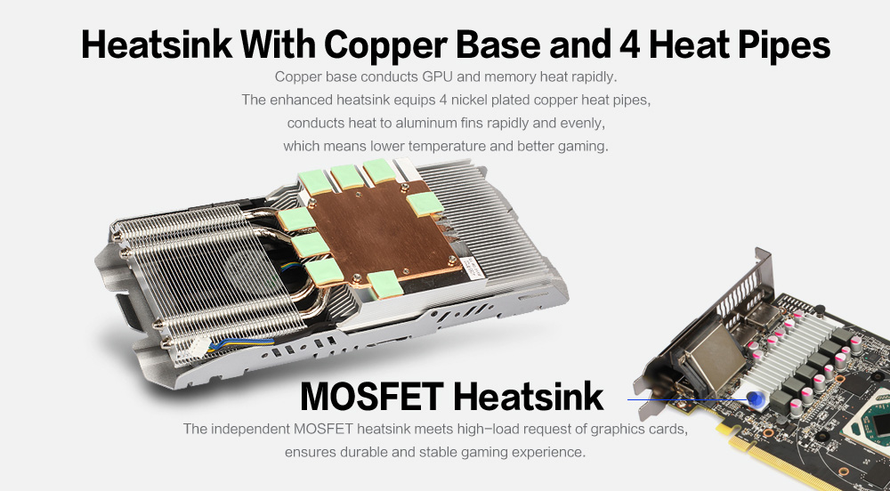 Yeston RX580 GPU Graphics Card 4GB 256bit DDR5 Triple Fans 7000MHz Two fans Support DVI HDMI - Black