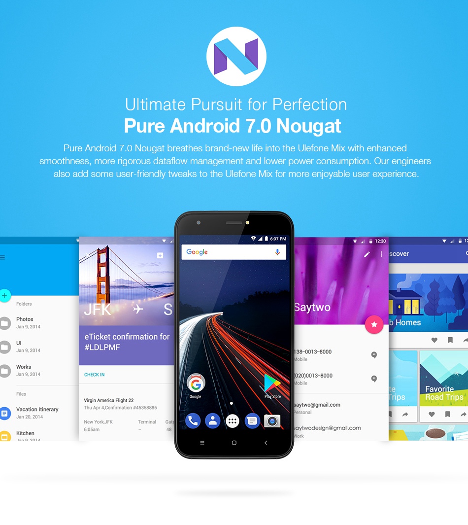 [HK Stock]Ulefone S7 5.0 Inch Smartphone HD Screen Dual Rear Camera 8GB MT6580A Quad Core Android 7.0 2500mAh Battery - Black