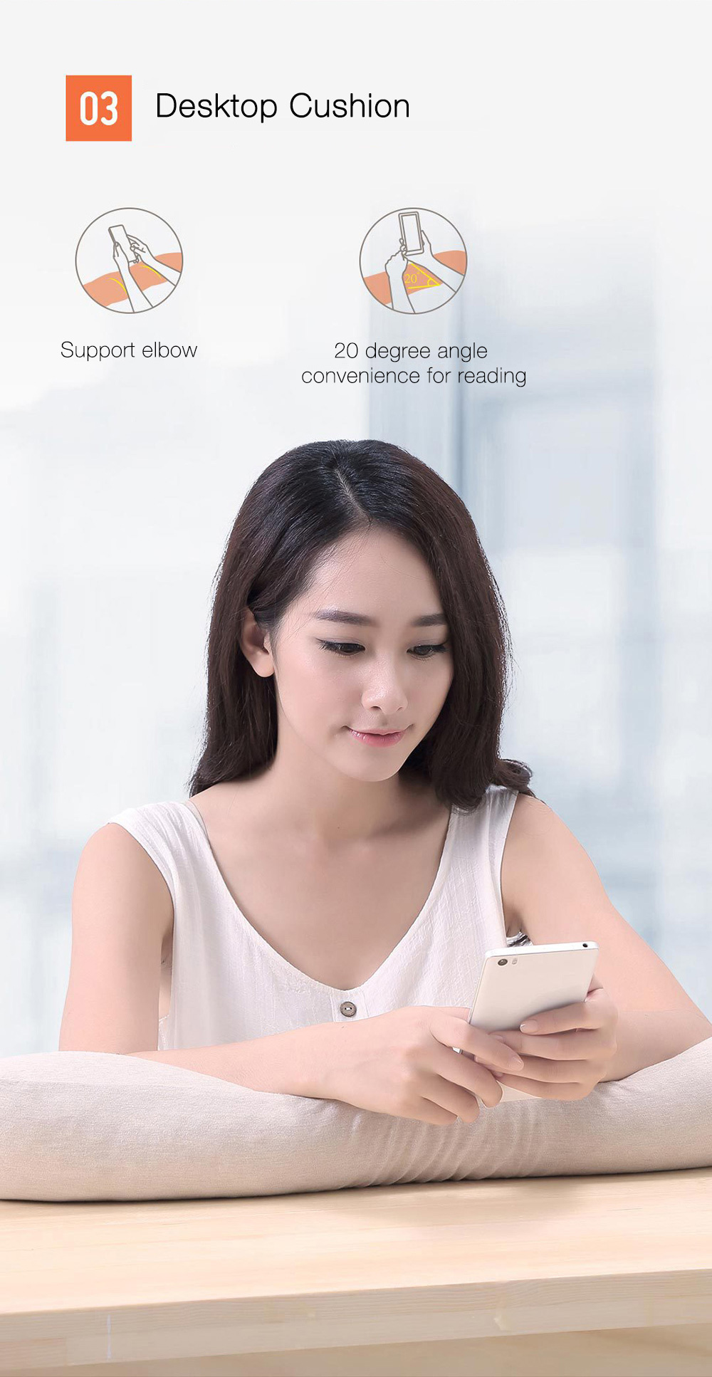Original Xiaomi H8 U1 Multi-Functional Nursing Neck Pillow for Your Ease Traveling - Beige