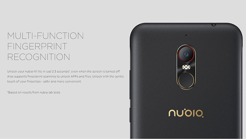 [HK Stock][US Version]ZTE Nubia N1 Lite NX597J 5.5 Inch 4G LTE Smartphone HD  Screen MTK6737 Quad Core 2GB RAM 16GB ROM 3000mAh Touch ID - Black Gold