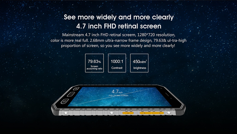 [HK Stock]E&L S30 4.7 Inch 4G LTE Smartphone IP68 Waterproof Corning Gorilla Glass Screen 2GB 16GB 13.0MP Cam MTK6737 Quad Core Android 7.0 Fast Charge - Black