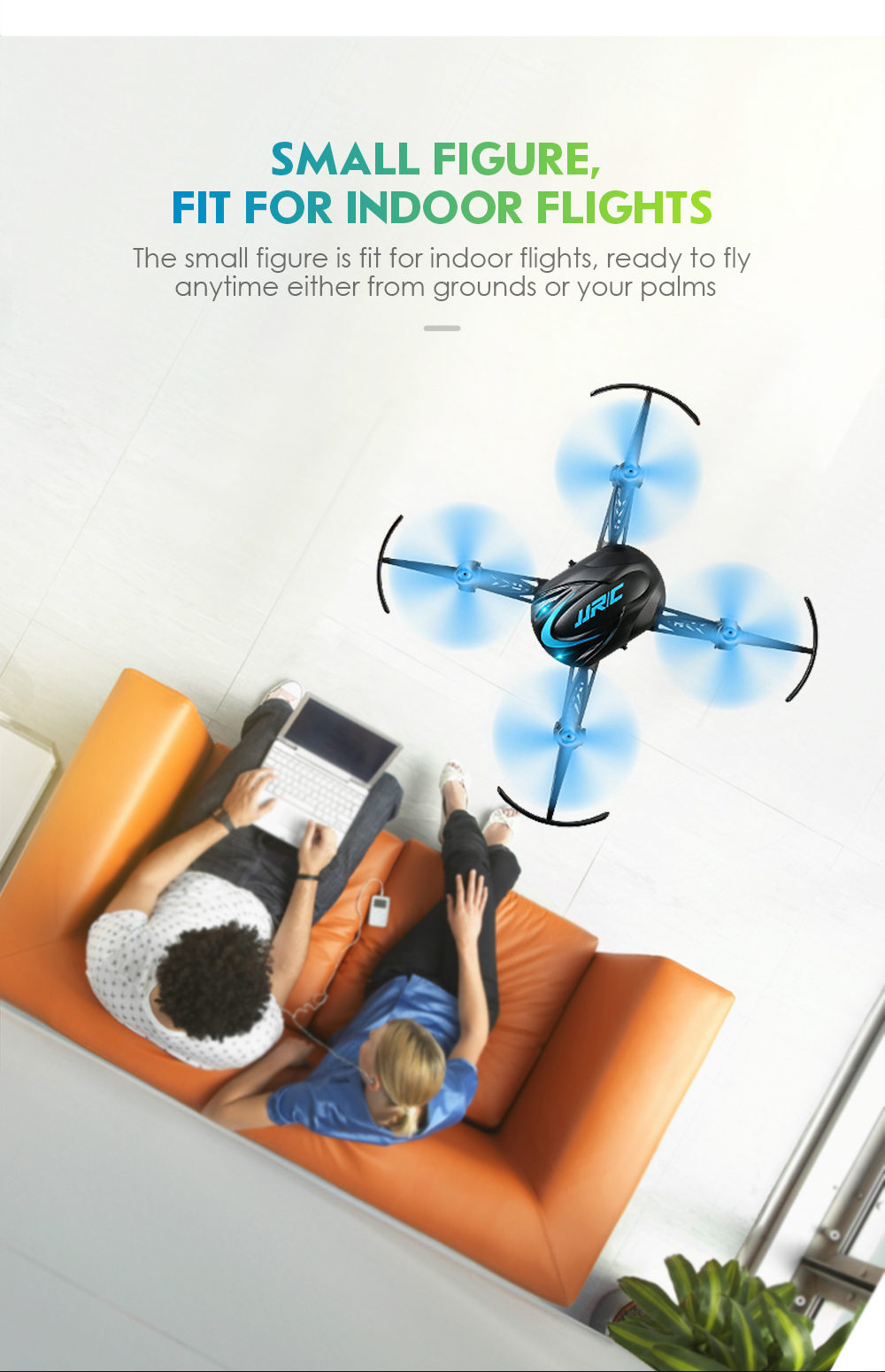 JJRC H48 Mini 2.4G 4CH 6Axis Gyro 3D Flips Dual Charing Modes RC Quadcopter RTF - Blue