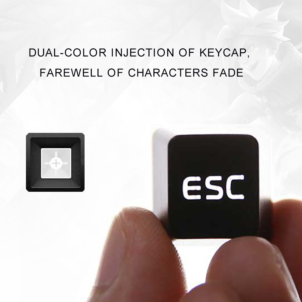 Ajazz Membrane Keyboard 104 Keys 19-key Anti-Ghosting Waterproof Metal Panel With Backlit - White