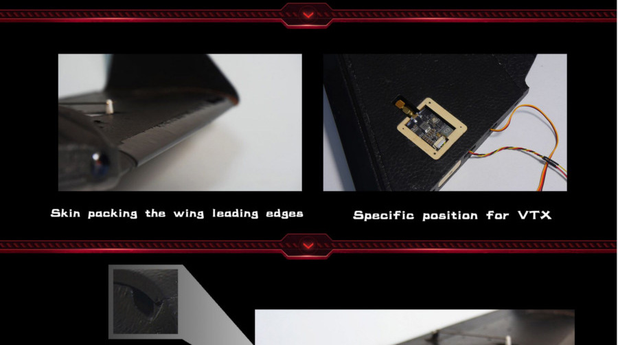 Skyzone THEER FPV Flying Wing 860mm Wingspan EPP RC Airplane with LED Board - KIT Version