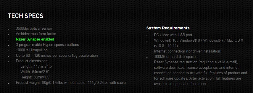 [HK Stock] Razer Abyssus 2014 Essential Wired Gaming Mouse CHS Packaging 3500 DPI Sensor Ergonomic Ambidextrous - Black