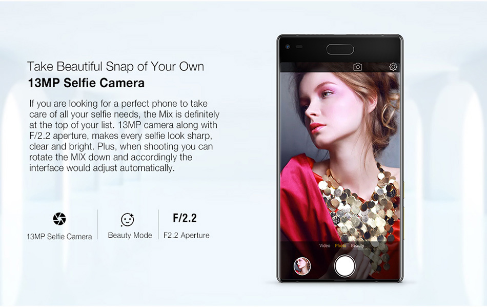 [HK Stock]Ulefone MIX 5.5 Inch Smartphone 4GB 64GB Dual Rear camera MT6750T Octa Core Android 7.0 Touch ID - Blue