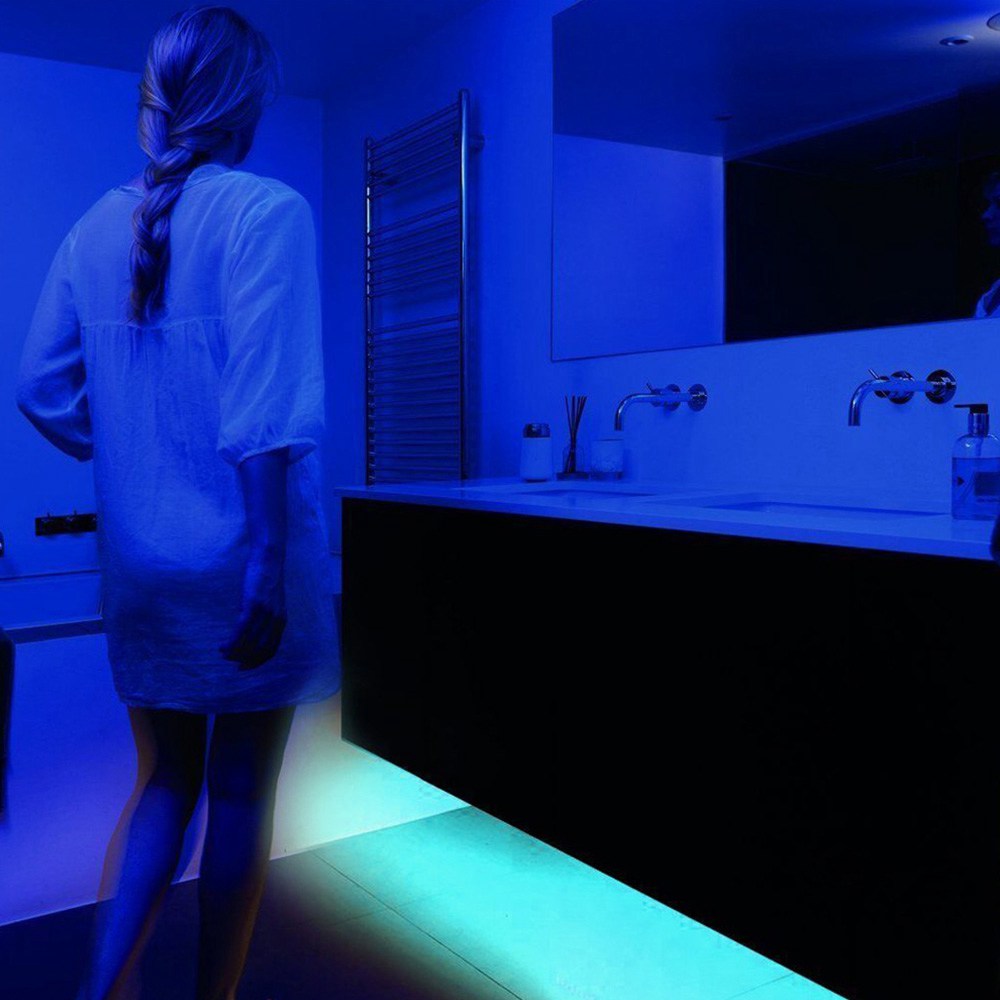 LED Strip Sensor Night Light Motion Sensor Light 1.5M Flexible Warm Soft Decoration -White