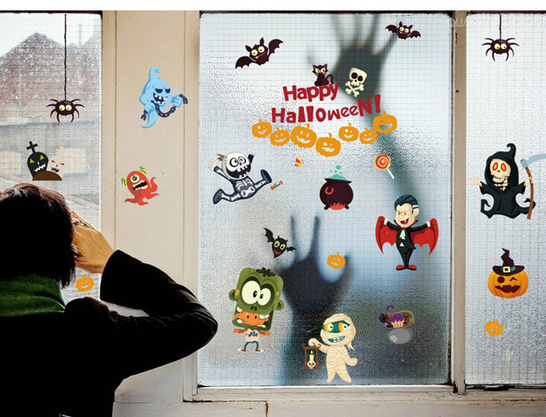 Halloween 3D Wizard Wall Stickers Kit Room Decor Halloween Party Fairy Waterproof Removeable Sticker Art Mural