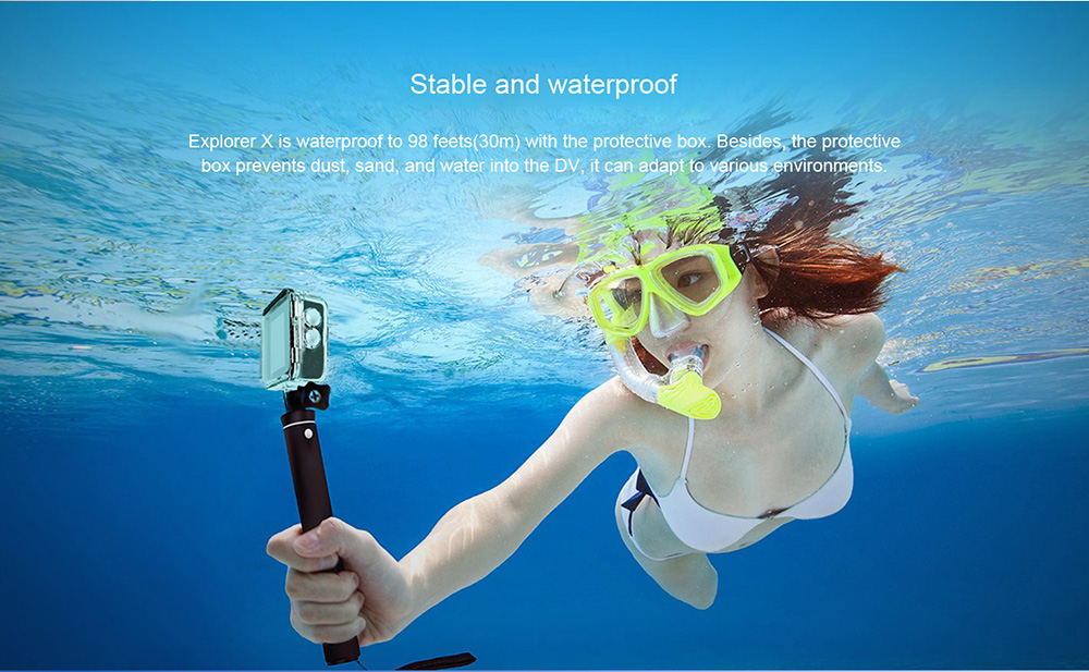 [HK Stock] Elephone REXSO Explorer X Allwinner V3 2.0 Inch Display Action Camera 4K 30FPS WiFi 170 Degree Wide Angle Diving Camera - Champagne Gold