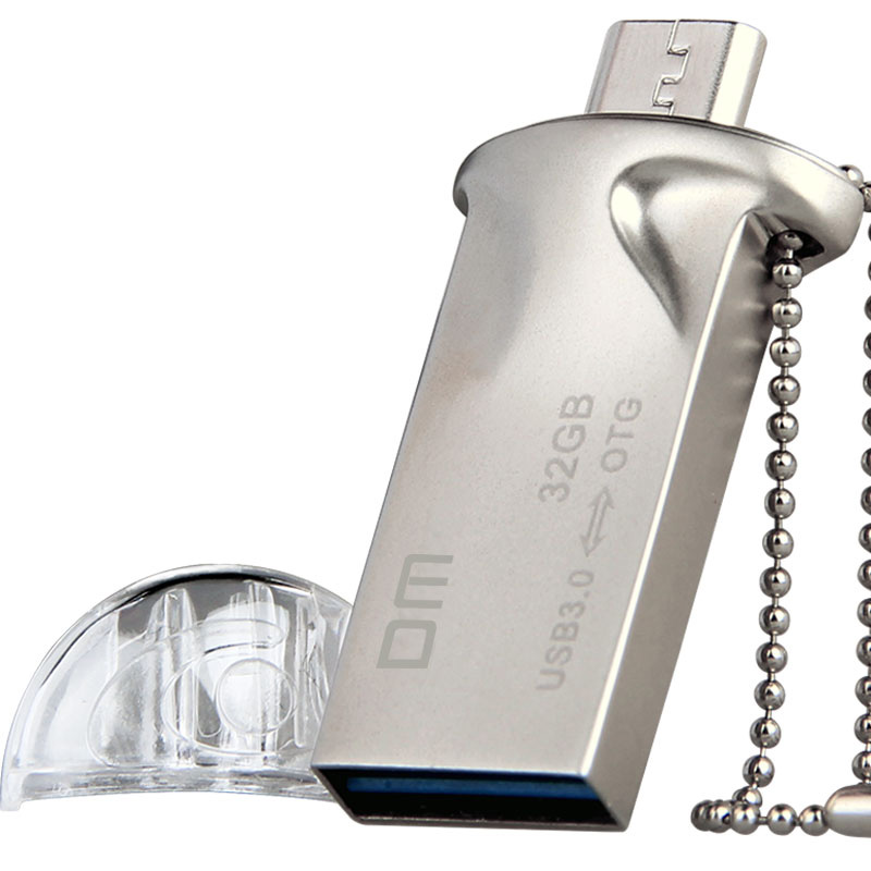 DM PD016 OTG USB 3.0 16GB USB Flash Drive Smartphone Pen Drive USB Portable Storage Memory Card Metal USB Stick  -Silver
