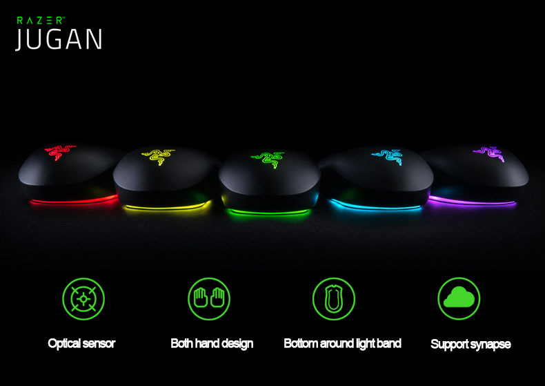 [HK Stock] Razer Jugan Wired Gaming Mouse Surround RGB Chroma Backlight 7200 DPI Ambidextrous - Black