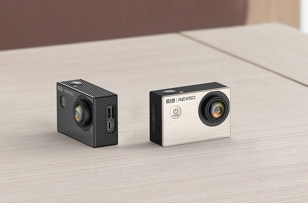 [HK Stock] Elephone REXSO Explorer X Allwinner V3 2.0 Inch Display Action Camera 4K 30FPS WiFi 170 Degree Wide Angle Diving Camera - Champagne Gold