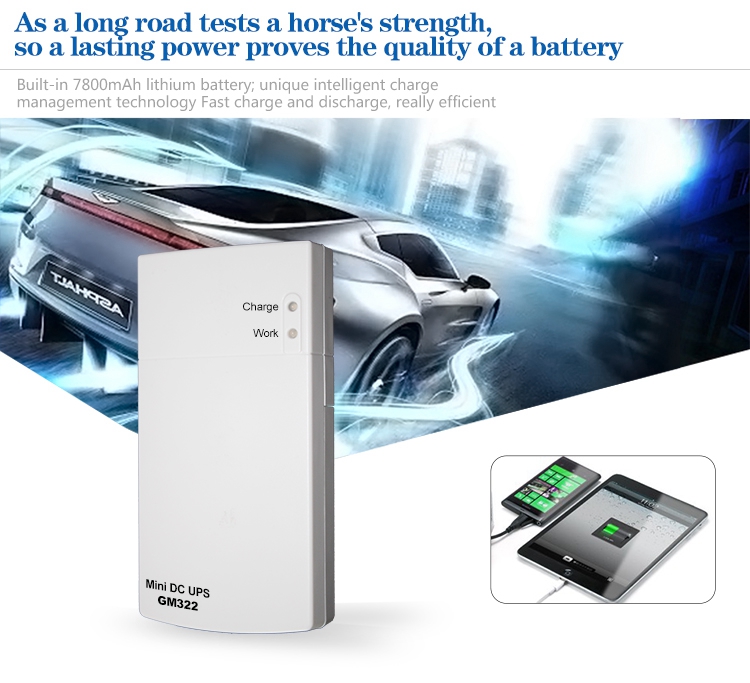 SKE Mini DC UPS GM322 12V/2A and 5V/1A Output 7800mAh Power Bank