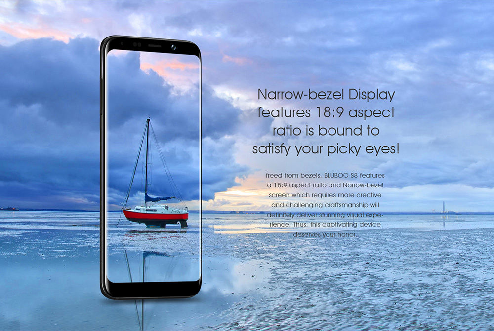 [HK Stock]BLUBOO S8 5.7 Inch Smartphone 18:9 Full Screen 3GB 32GB MTK6750T Octa Core Dual Rear Camera Android 7.0 Touch ID 3450mAh - Gold