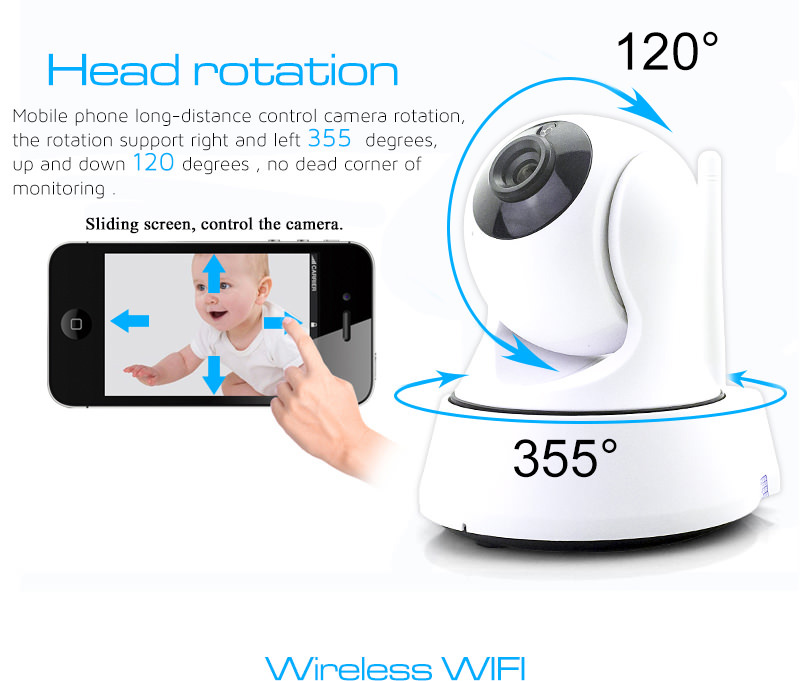 VESKYS C100 720P WiFi IP Camera 1.0MP CMOS Night Vision Motion Support 64GB TF Card Security Camera -White
