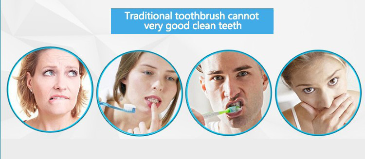 Kemei KM-907 Ultrasonic Electric Toothbrush Rechargeable IPX7 Waterproof -Blue