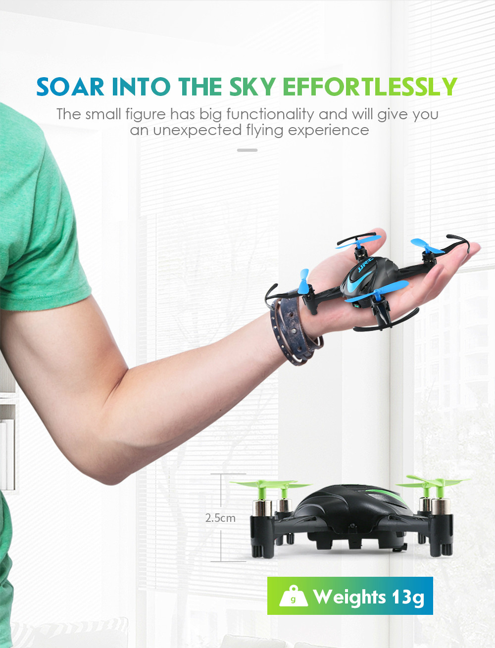 JJRC H48 Mini 2.4G 4CH 6Axis Gyro 3D Flips Dual Charing Modes RC Quadcopter RTF - Blue