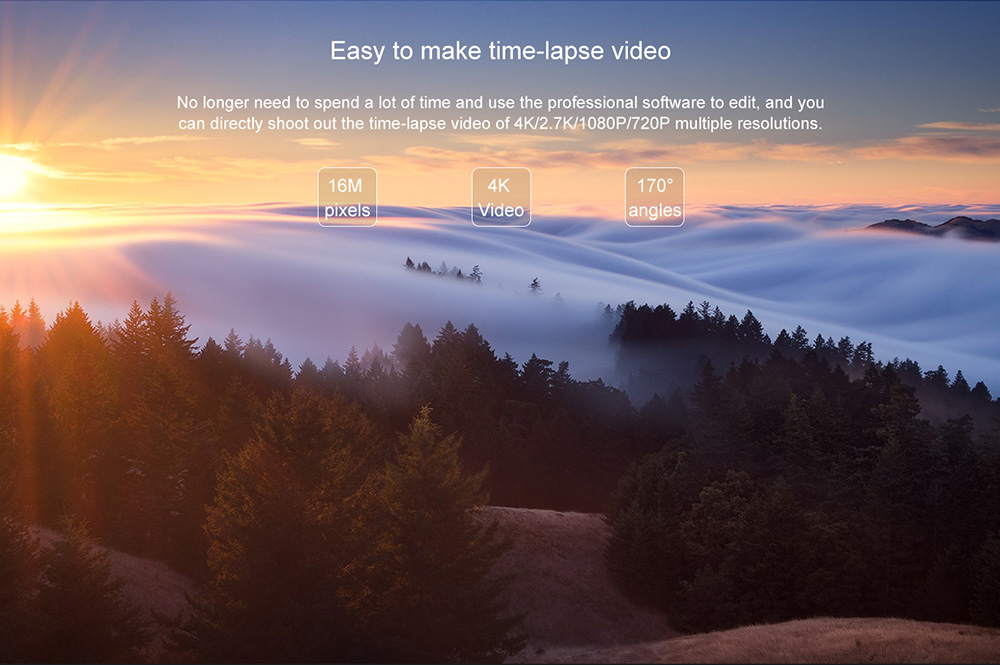 [HK Stock] Elephone REXSO Explorer X Allwinner V3 2.0 Inch Display Action Camera 4K 30FPS WiFi 170 Degree Wide Angle Diving Camera - Black