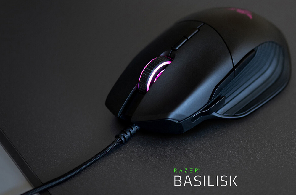 [HK Stock] Razer Basilisk Wired Gaming Mouse Chroma Enabled RGB FPS 16000 DPI Customizable Scroll Wheel Resistance - Black